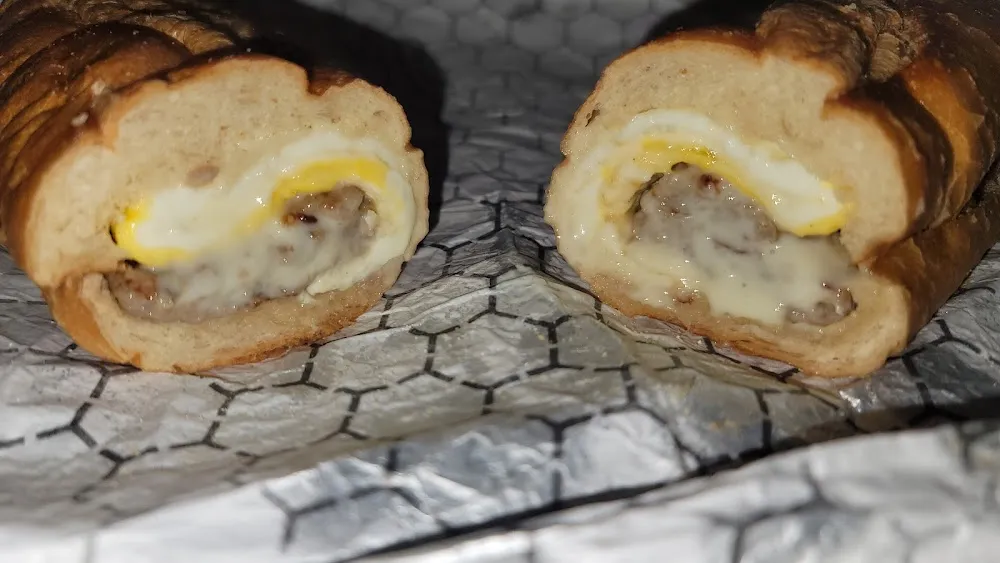 Sausage Egg and Cheese on Long Roll